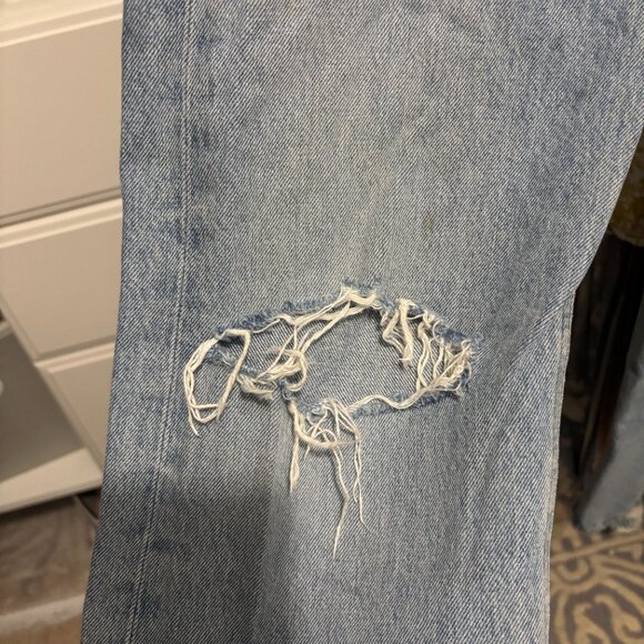 AGOLDE (Los Angelos) Straight Jeans in Light Wash Size 24 Distressed - Picture 10 of 14